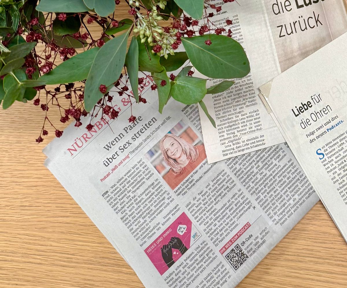 Artikel der Nürnberger Nachrichten mit Paartherapeutin Sandra Schubert